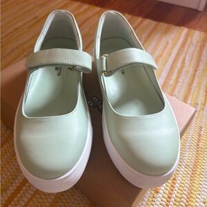 Charlotte Stone Mint Green Mary Jane platform Shoes